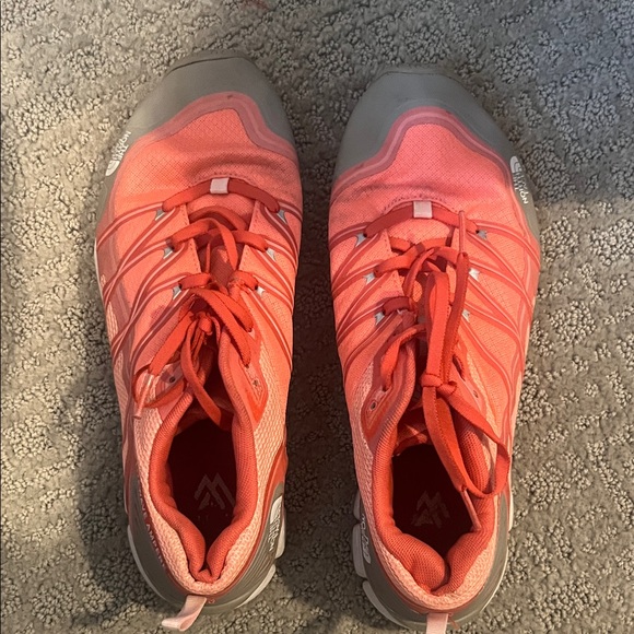 The North Face Coral and Gray Athletic Shoes - Picture 1 of 5